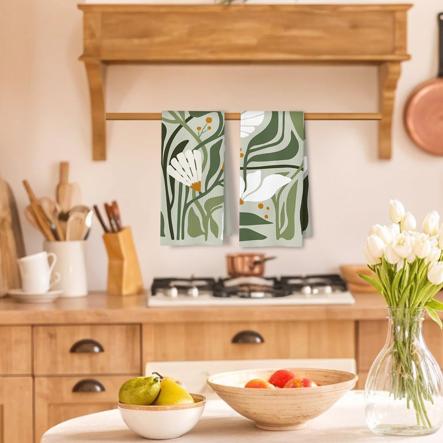 Printed Tea Towel 16×24 inch | 100% Polyester Fiber Kitchen Dish Towel – Absorbent, Fade Resistant & Machine Washable